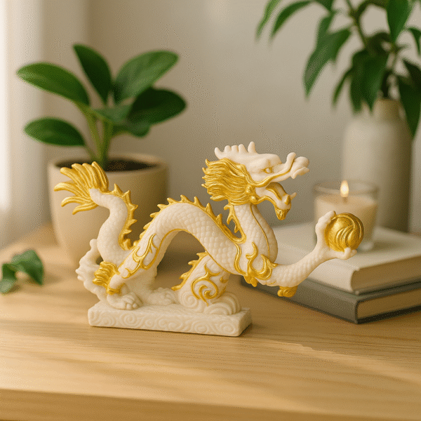 Hand-Carved Ascending Dragon with Pearl