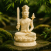 2a1b4444-7d3a-43c4-babb-92d127323774 Hand-Carved Manjushri Bodhisattva – Ivory Edition (Sword & Lotus)