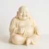 Hand-Carved Laughing Buddha – Ivory Edition (with Prayer Beads)