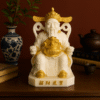 Hand-Carved Caishen – God of Wealth (Seated with Treasure Pot)