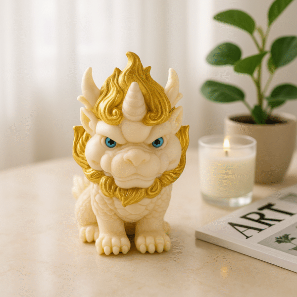 Hand-Carved Qilin Guardian