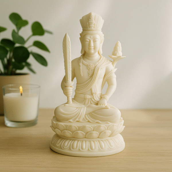 c3d09f04-a875-4a9a-b755-c2f8f27818dd Hand-Carved Manjushri Bodhisattva – Ivory Edition (Sword & Lotus)